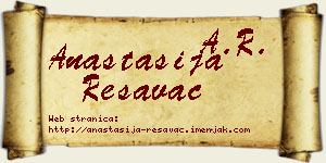 Anastasija Resavac vizit kartica
